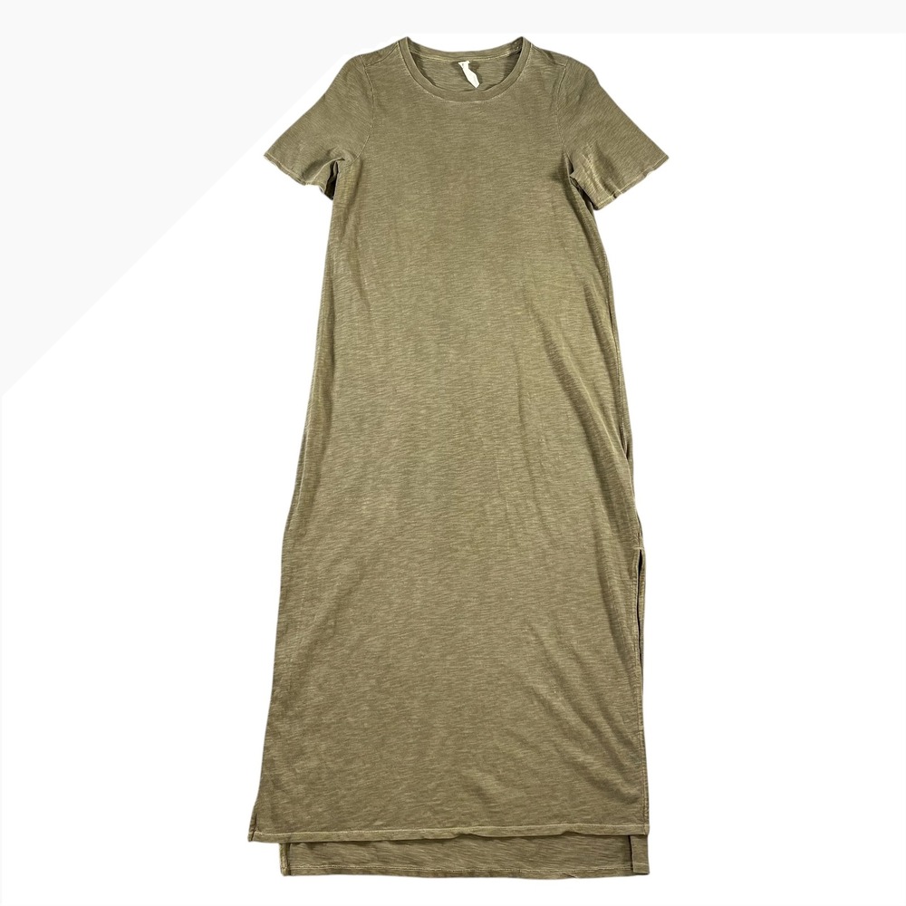 Daily Practice by Anthropologie Womens Size XS Olive Green Side-Slit Maxi Dress